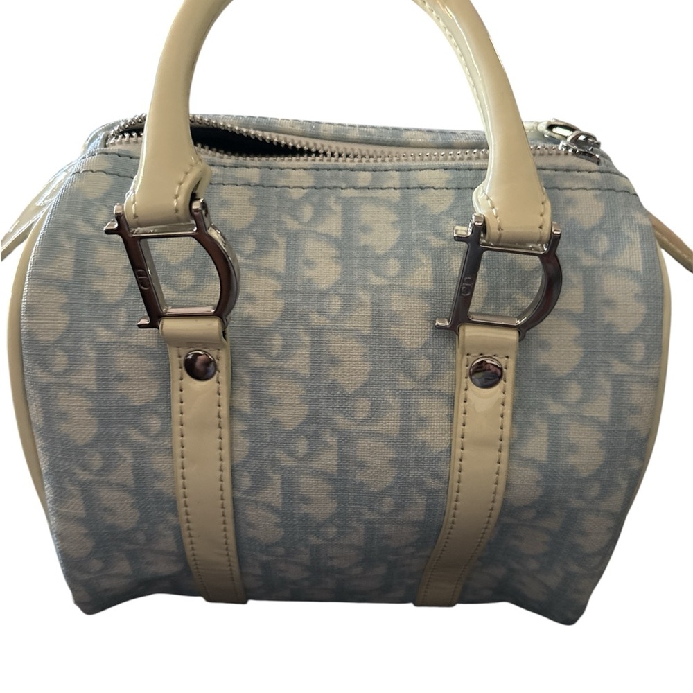 Stylish Blue and Cream Designer Handbag